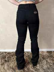 Calça Jeans Feminina Flare Boot Cut Lycra American Country