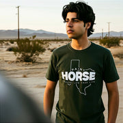 Camiseta Manga Curta Verde Masculina Country Estampada Tx