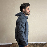 Jaqueta Casaco Masculino Blusa Puffer Inverno Zíper Cinza