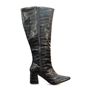 Bota Feminina Cano Longo Branca Montaria Country Bico Fino