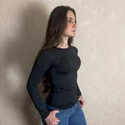 Camisa UV Feminina Manga Longa Country Agro Texanos Preta