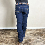 Calça Jeans Infantil Feminina Menina Bordada Country Flare