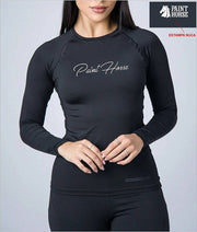 Camisa Country Proteção UV Feminina Farm Manga Longa Preta