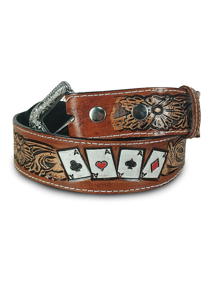 Cinto Country Cavalgada Texano Cowboy Preto Marrom Baralho