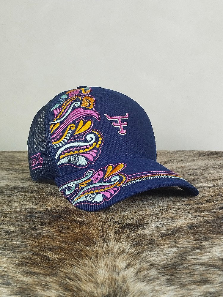 Boné Country Texas Farm Feminino Original Aba Curva Colorido