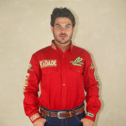 Camisa Country Masculina Bordada Manga Longa Cowboy Green Radade