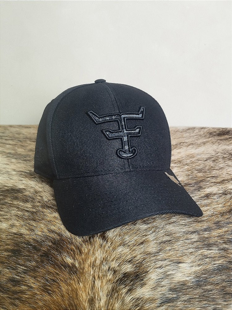 Boné Country Texas Farm Original Logo Camuflado Preto