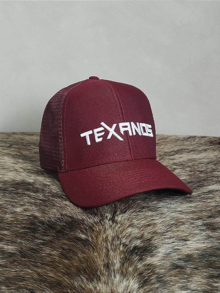 Boné Country Redinha Aba Curva Texanos Original Farm Vinho