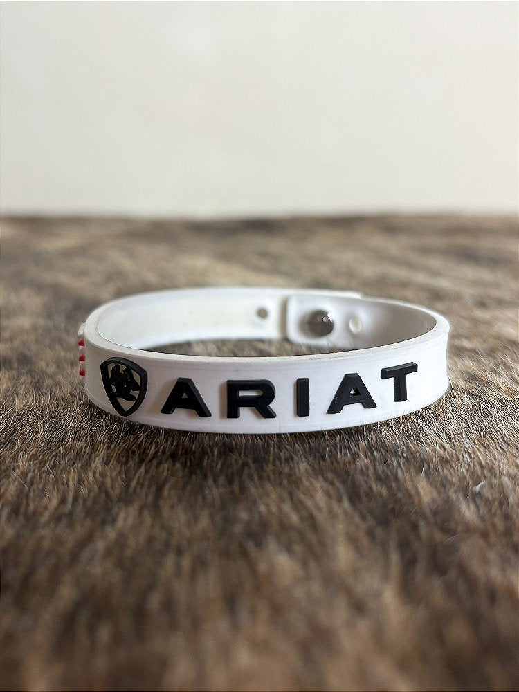 Pulseira Country Silicone Ariat Farm Branco Premium Cowboy