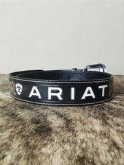 Cinto Country Masculino Ariat Preto Bordado Couro Legítimo