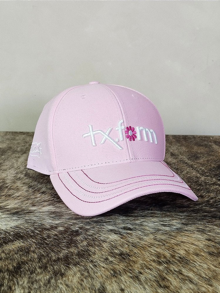 Boné Country Texas Farm Feminino Original Rosa Claro Flor