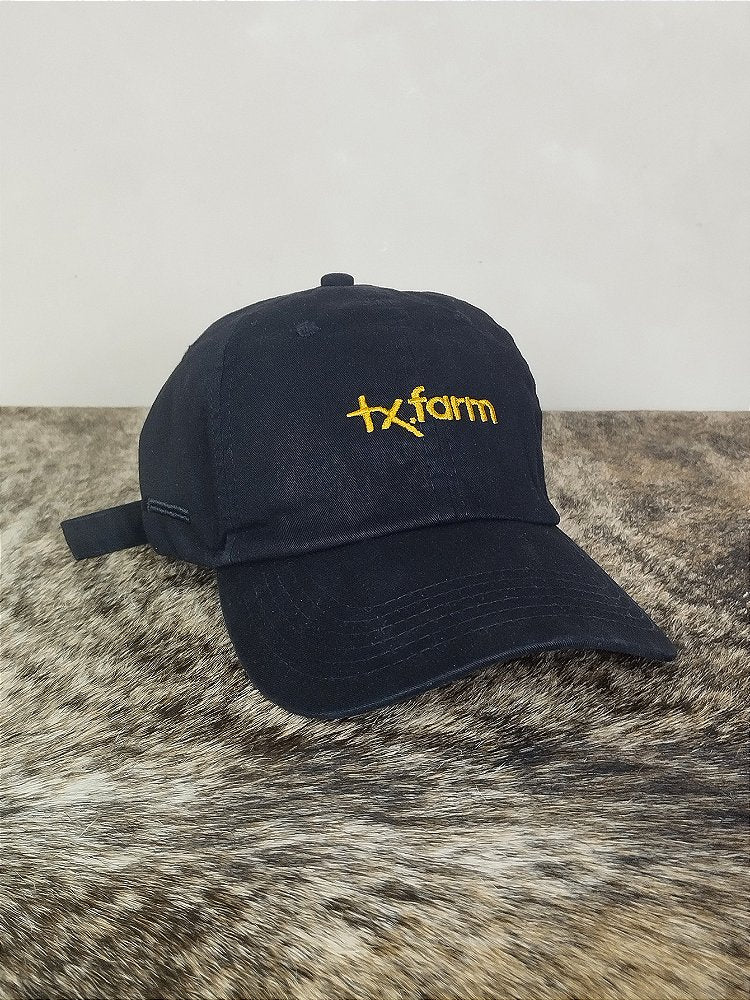 Boné Country Texas Farm Original Dad Hat Aba Curva Preto