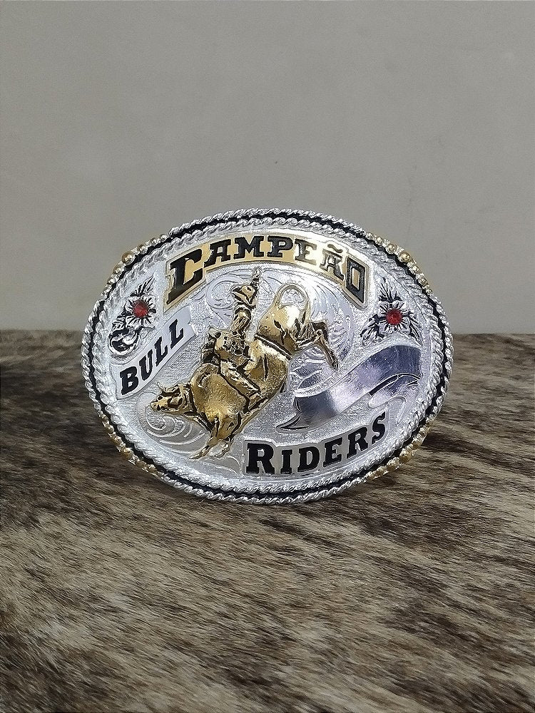 Fivela Country Master Redonda Prata Western Bull Rider Top