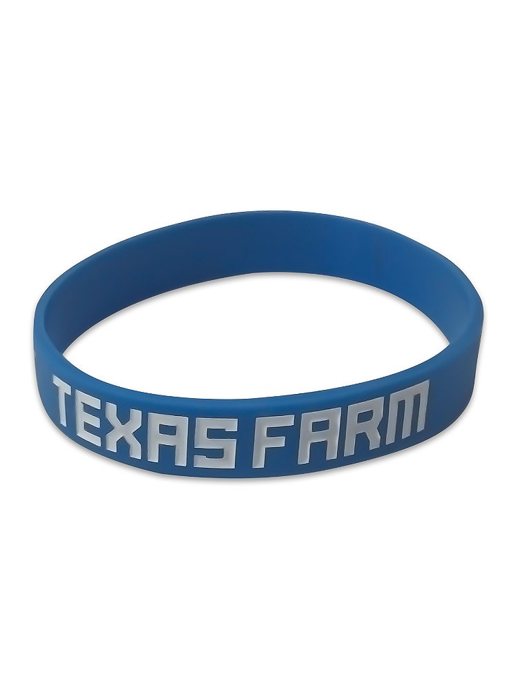 Pulseira Country Texas Farm Silicone Original Azul e Branco