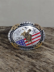 Fivela Bandeira USA Master Country Western Bull Rider EUA