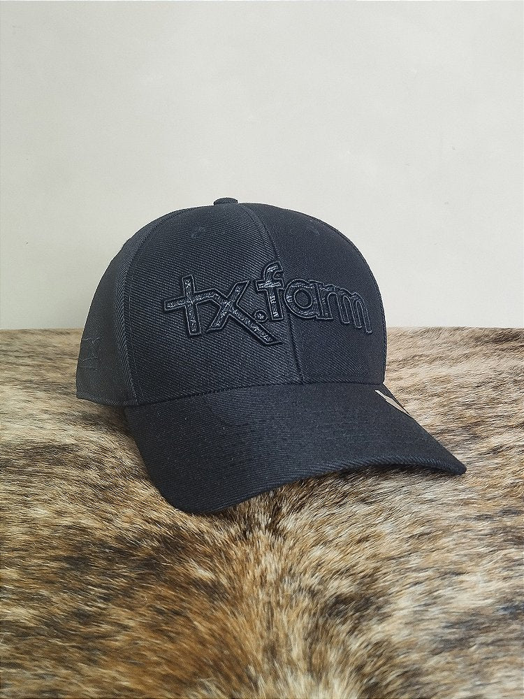 Boné Country Tx Farm Original Logo Escrito Preto