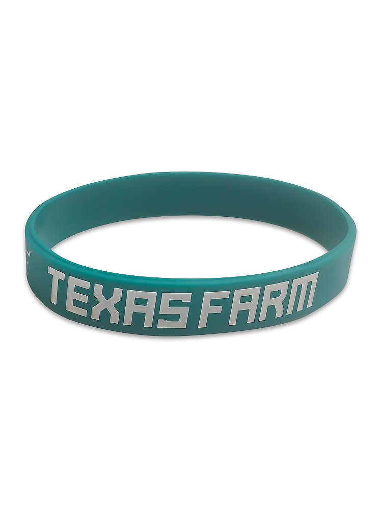 Pulseira Country Texas Farm Silicone Original Azul Turquesa