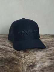 Boné Country Telinha Aba Torta Texanos Farm Texas Preto