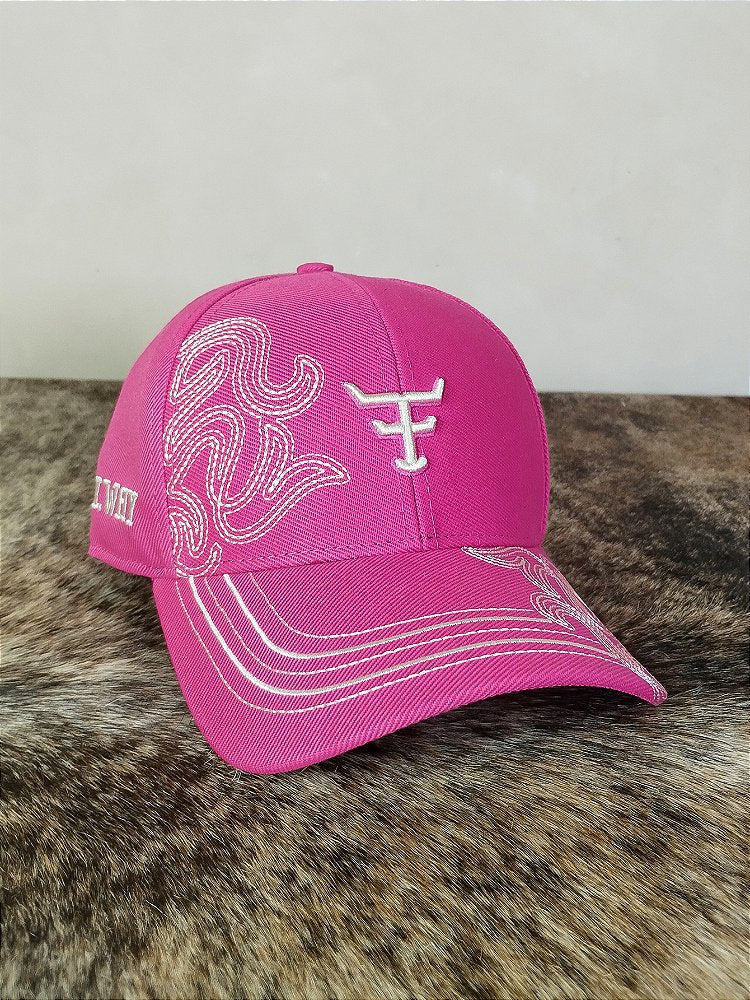 Boné Country Texas Farm Feminino Original Rosa Dragão