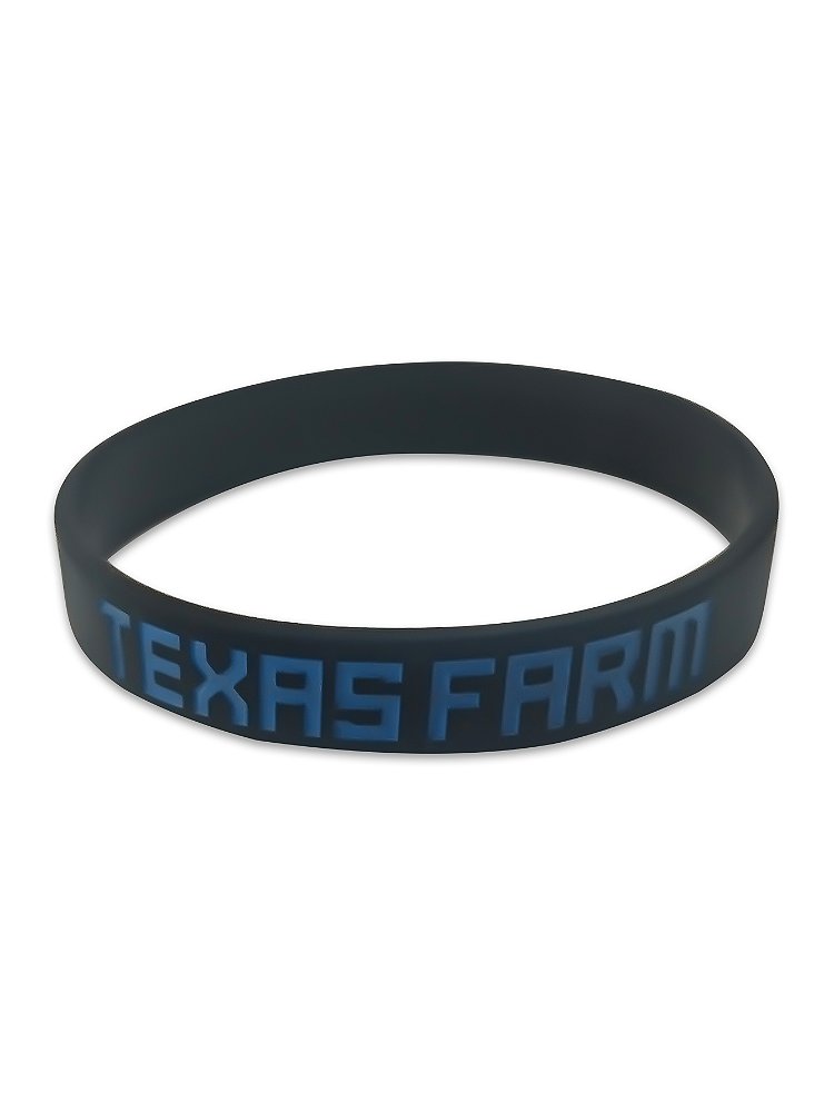 Pulseira Country Texas Farm Silicone Original Preto e Azul
