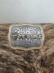 Fivela Ariat Country 11cm Western Premium Prata e Dourado