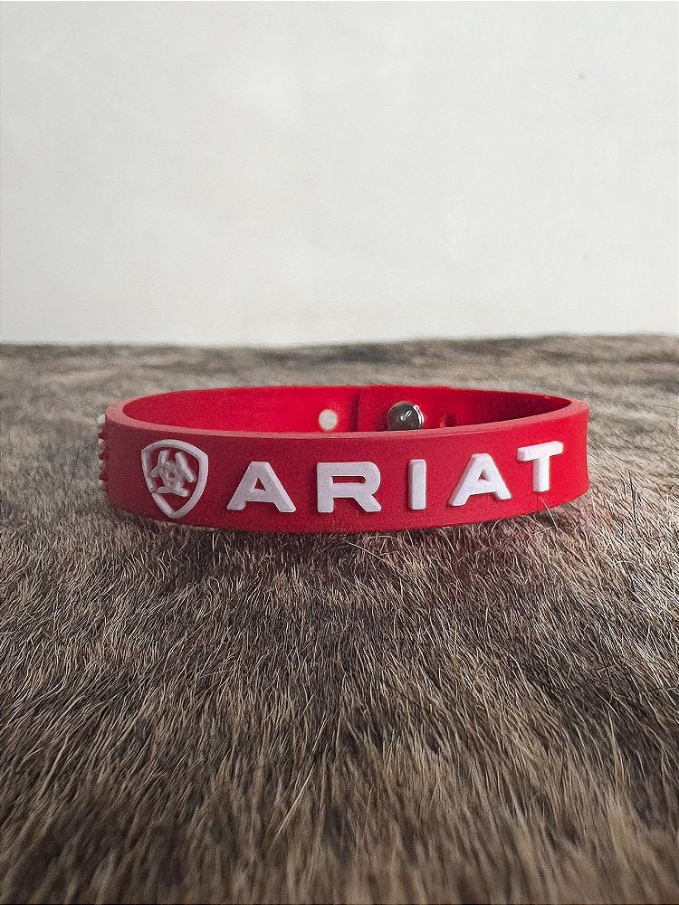 Pulseira Country Silicone Ariat Vermelho Premium Western Top