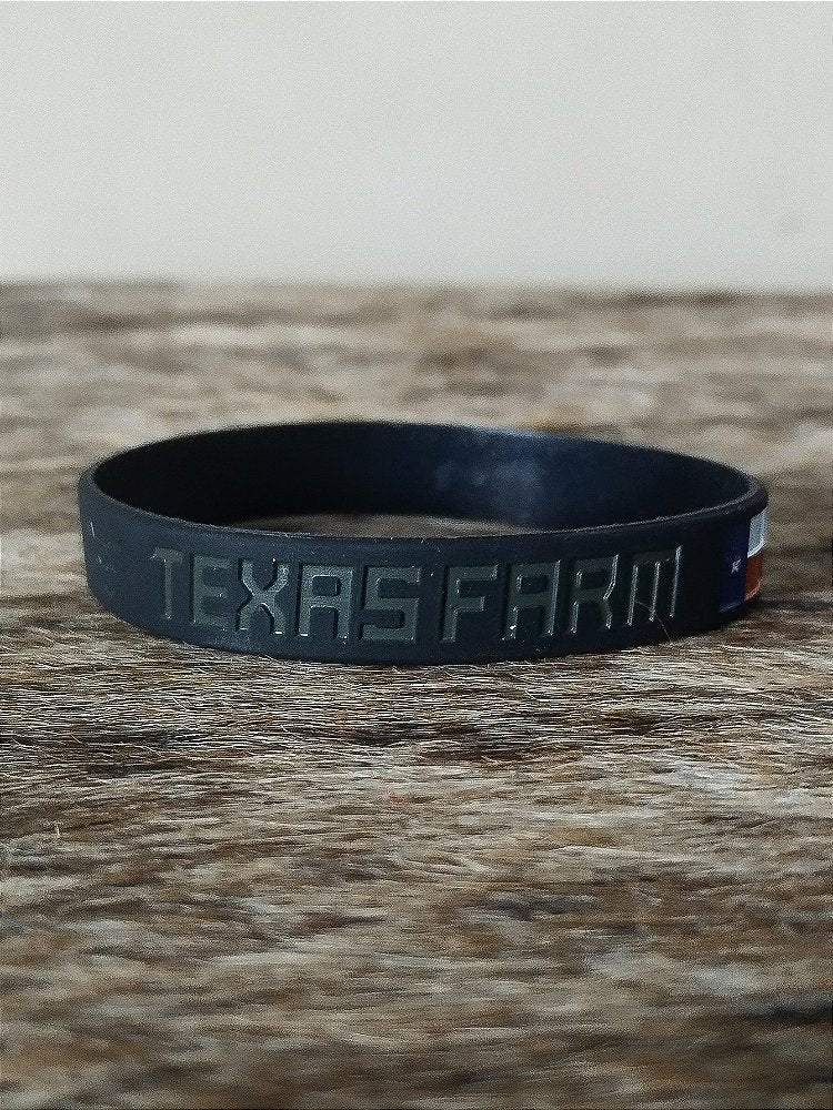 Pulseira Country TxFarm Silicone Bandeira Preto Cinza Escuro