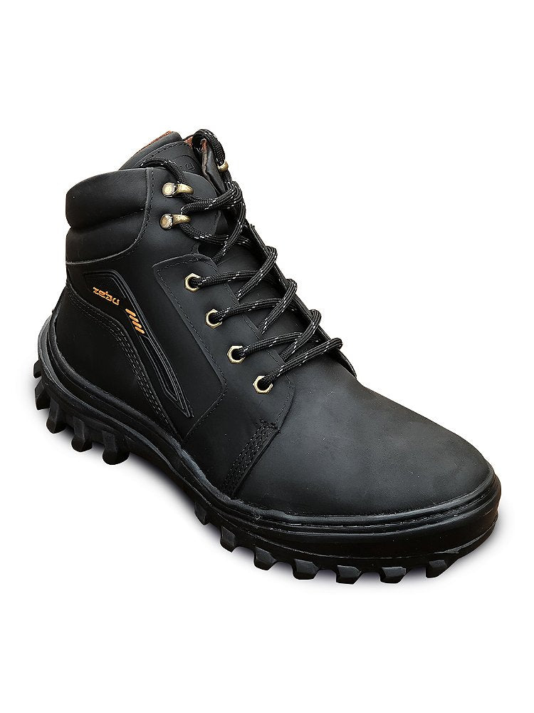 Tênis Masculino Coturno Militar Zebu Couro Zíper Trilha Top