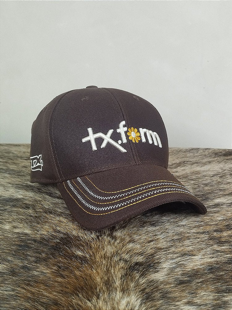 Boné Country Texas Farm Feminino Original Aba Curva Café