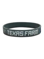 Pulseira Country Texas Farm Silicone Original Cinza e Branco
