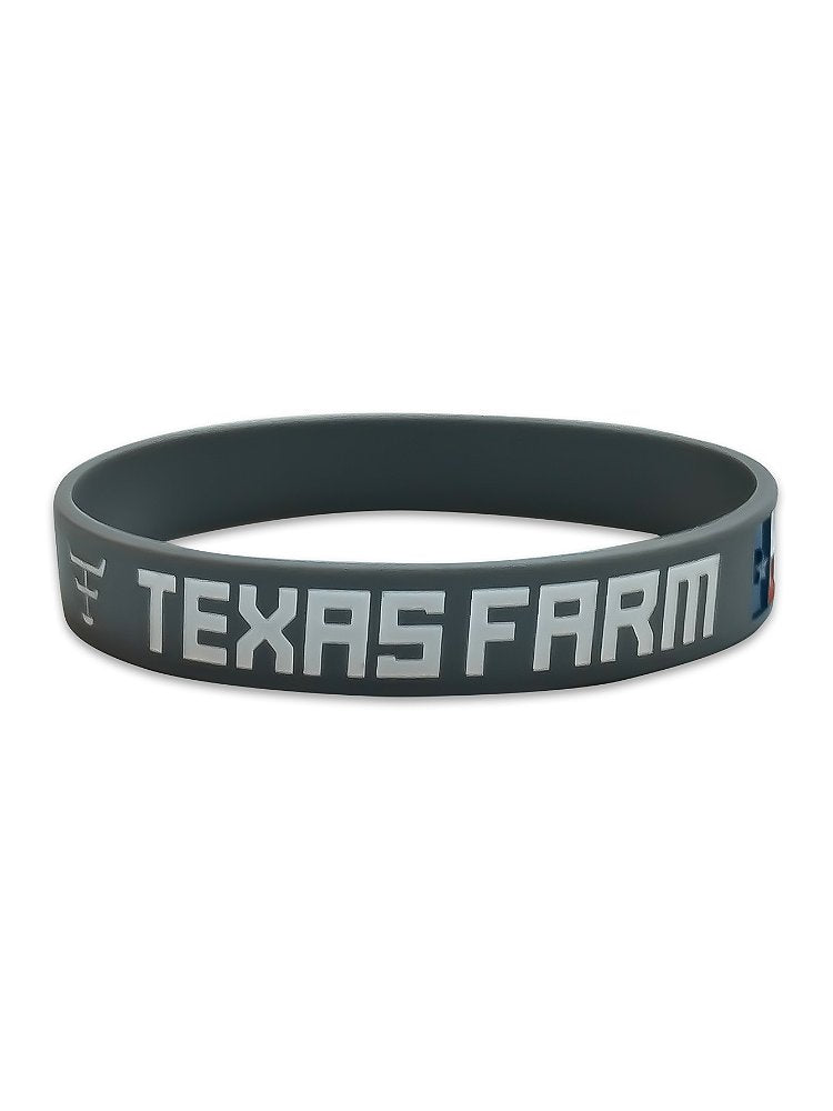 Pulseira Country Texas Farm Silicone Original Cinza e Branco