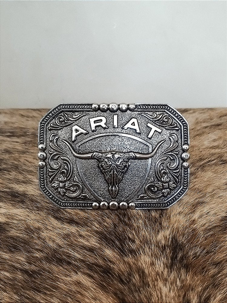 Fivela Ariat Country 11cm Western Premium Quadrada Prata