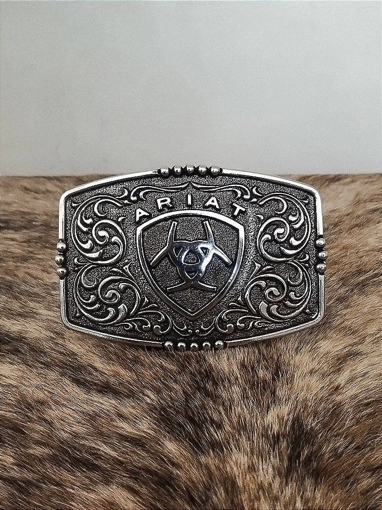 Fivela Ariat Country 11cm Western Premium Quadrada Logo
