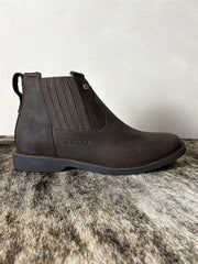 Botina Masculina Country Bico Redondo Couro Genuíno Zebu Gel