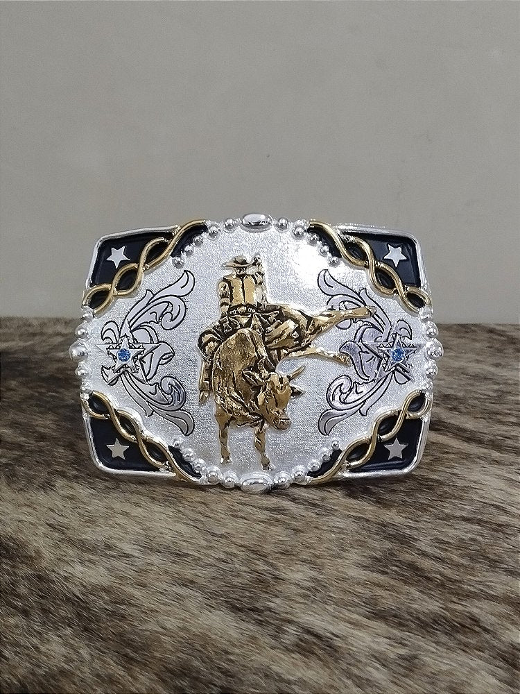 Fivela Country Master Western Bull Rider Quadrada Cowboy