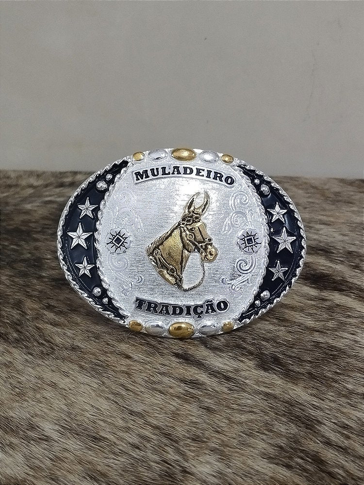 Fivela Muladeiro Cowboy Brand Master Country Oval Rodeio Top