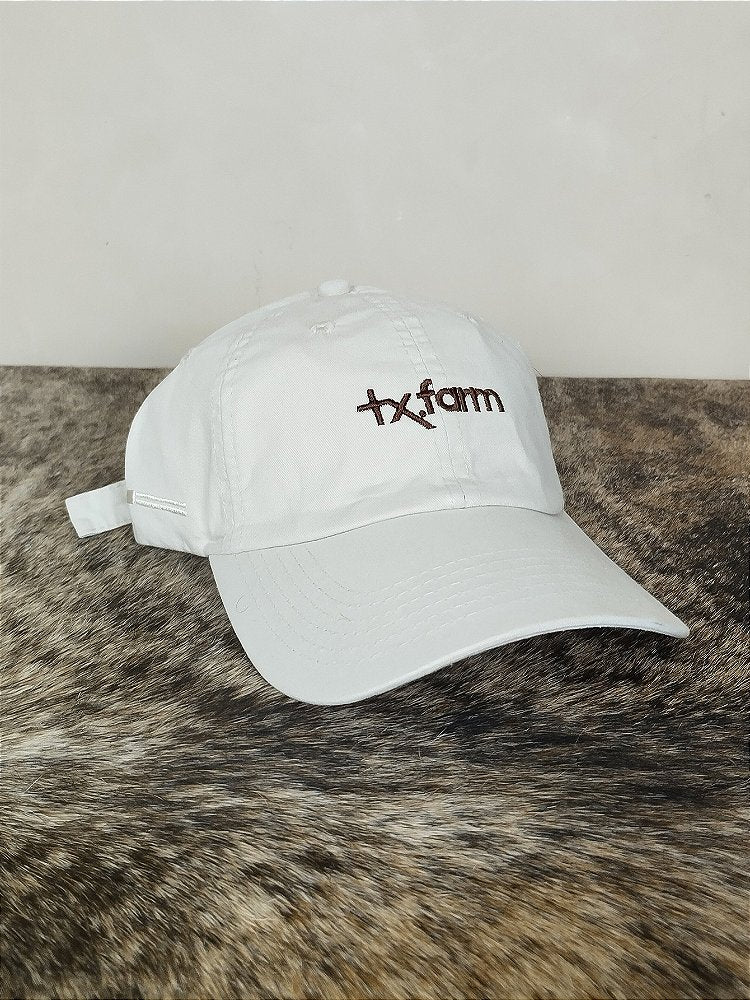 Boné Country Texas Farm Original Dad Hat Aba Curva Branco