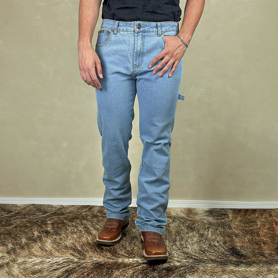 Calça Jeans Estilo Country Masculina Larga Rodeio Pura Raça