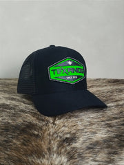 Boné Country Telinha Aba Curva Texanos Rodeio Tx Preto Verde