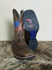 Bota Texana Masculina Texas Rodeo Couro Legítimo Marrom EUA