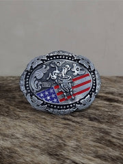 Fivela Country Master Vermelha Azul Western Bull Rider EUA