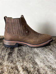 Botina Masculina Cano Curto Couro Zebu Work Bico Quadrado