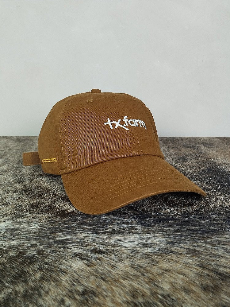 Boné Country Texas Farm Original Dad Hat Aba Curva Marrom