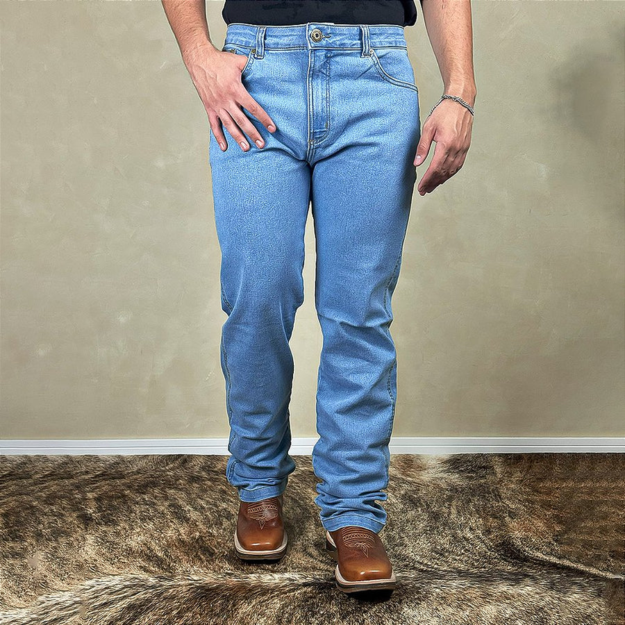 Calça Jeans Masculina Tradicional Reta Com Elastano Pura Raça