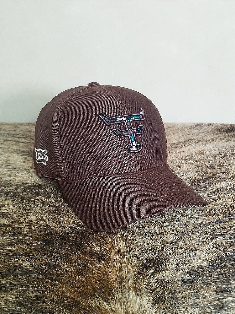 Boné Country Texas Farm Original Logo Camuflado Marrom