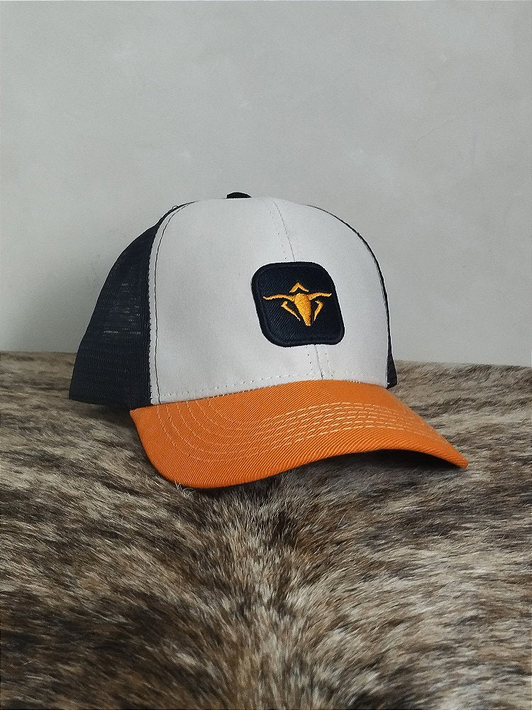 Boné Country Telinha Aba Curva Texanos Texas Trucker Laranja