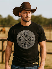 Camiseta Texas Country Preta Masculina Manga Curta Agro