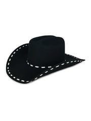 Chapéu Feminino Aba 10 Fita Lã Feltro Rodeio Cowboy Eldorado