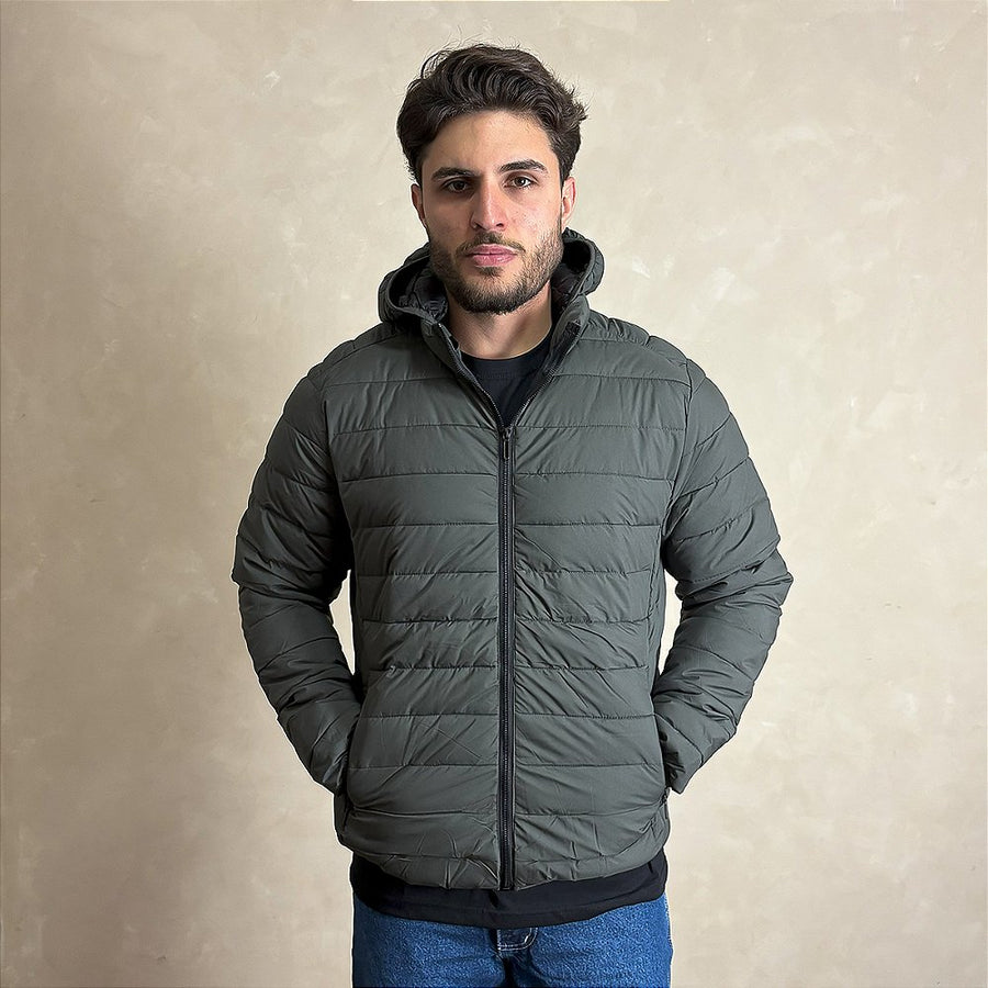 Jaqueta Casaco Masculino Blusa Puffer Inverno Zíper Verde
