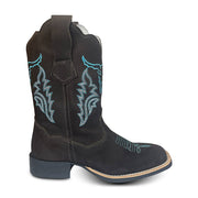 Bota Feminina Texana Bico Quadrado Solado Borracha Rodeio